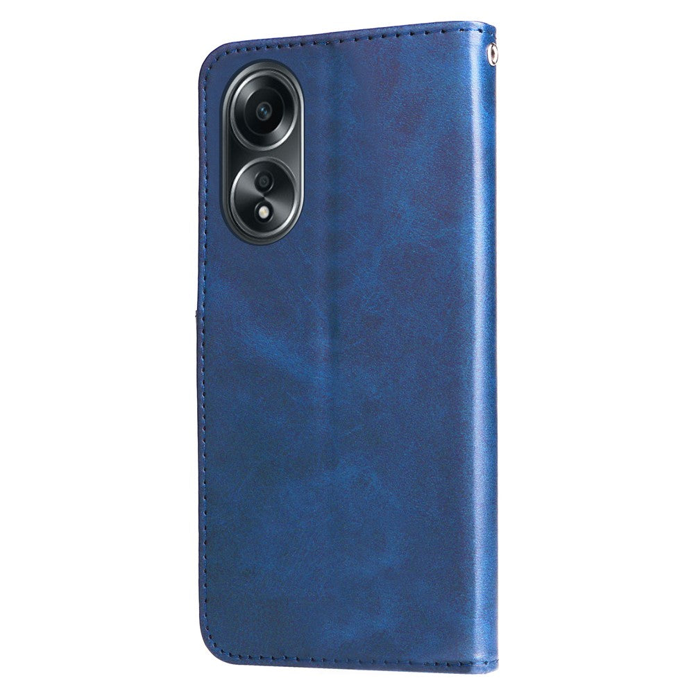 For Oppo A58 4G Slim-Fit Case Calf Texture Shockproof Phone Shell Zipper Pocket Wallet Stand Smartphone Cover