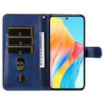For Oppo A58 4G Slim-Fit Case Calf Texture Shockproof Phone Shell Zipper Pocket Wallet Stand Smartphone Cover