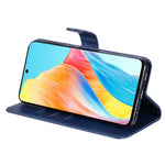 For Oppo A58 4G Slim-Fit Case Calf Texture Shockproof Phone Shell Zipper Pocket Wallet Stand Smartphone Cover