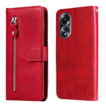 For Oppo A58 4G Slim-Fit Case Calf Texture Shockproof Phone Shell Zipper Pocket Wallet Stand Smartphone Cover