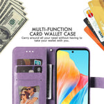 For Oppo A58 4G Case Floral Pattern PU Leather Wallet Stand Phone Cover