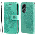 For Oppo A58 4G Case Floral Pattern PU Leather Wallet Stand Phone Cover
