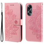 For Oppo A58 4G Case Floral Pattern PU Leather Wallet Stand Phone Cover