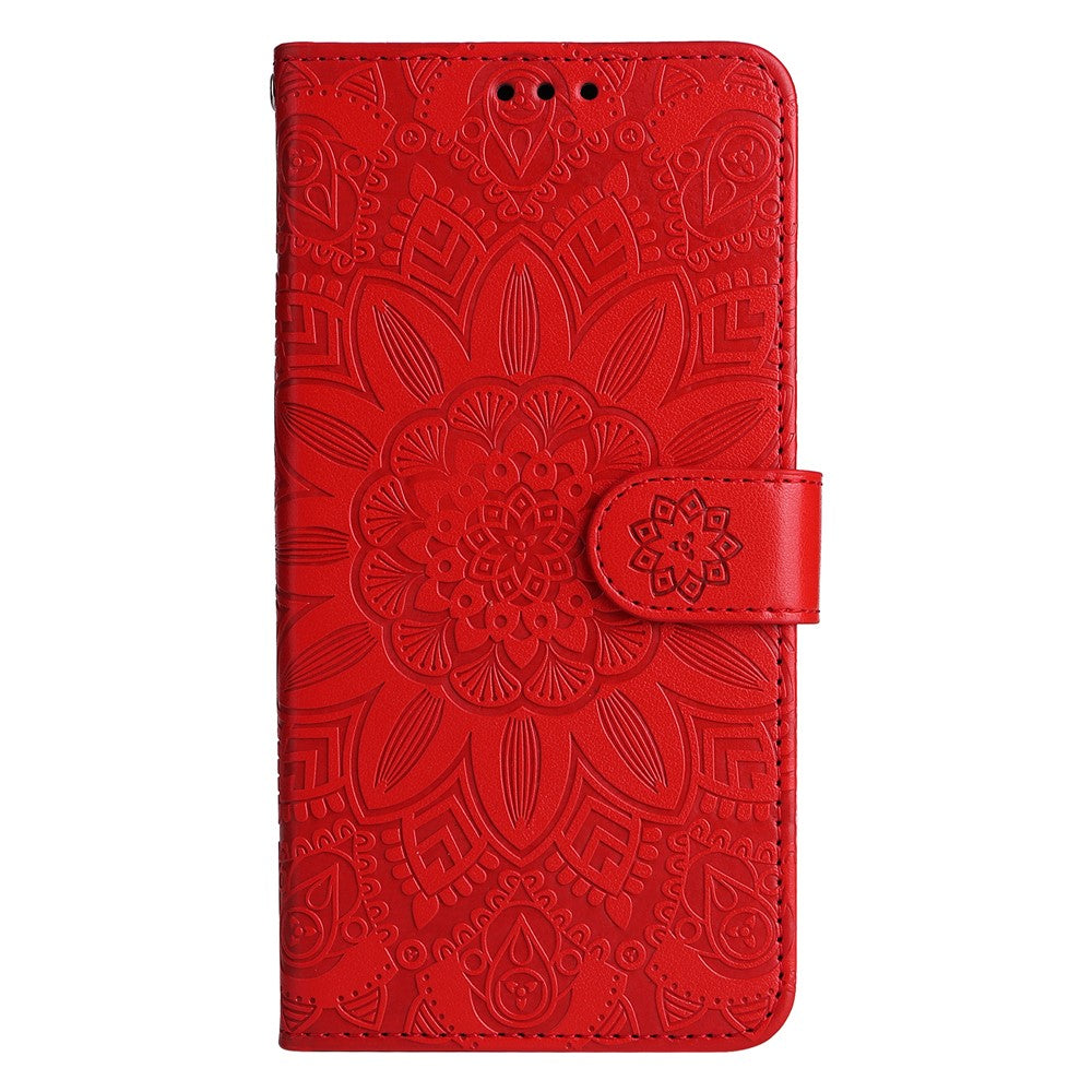 Mobile Phone Case for Oppo A58 4G , Wallet Stand Shell PU Leather Sunflower Imprinted Phone Cover