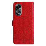 Mobile Phone Case for Oppo A58 4G , Wallet Stand Shell PU Leather Sunflower Imprinted Phone Cover