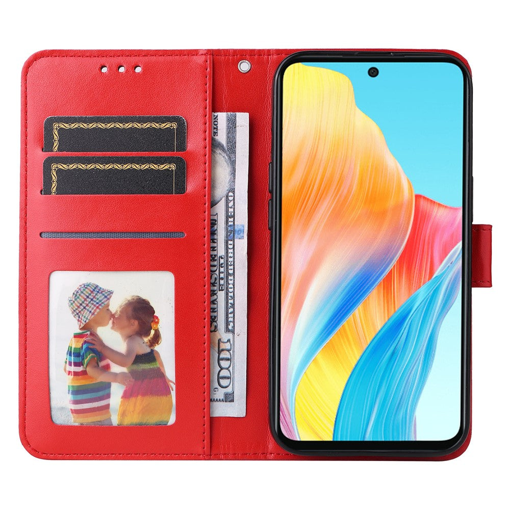 Mobile Phone Case for Oppo A58 4G , Wallet Stand Shell PU Leather Sunflower Imprinted Phone Cover