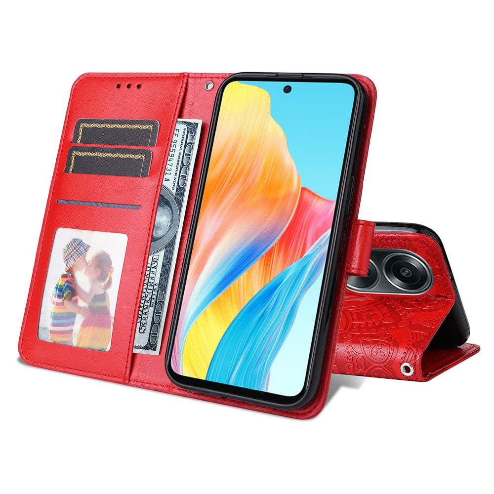 Mobile Phone Case for Oppo A58 4G , Wallet Stand Shell PU Leather Sunflower Imprinted Phone Cover