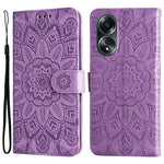 Mobile Phone Case for Oppo A58 4G , Wallet Stand Shell PU Leather Sunflower Imprinted Phone Cover