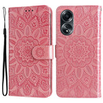 Mobile Phone Case for Oppo A58 4G , Wallet Stand Shell PU Leather Sunflower Imprinted Phone Cover
