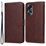 For Oppo A58 4G Wallet Stand PU Leather Cell Phone Case Calf Texture Full Protection Phone Cover