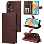 For Oppo A58 4G Wallet Stand PU Leather Cell Phone Case Calf Texture Full Protection Phone Cover