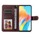 For Oppo A58 4G Wallet Stand PU Leather Cell Phone Case Calf Texture Full Protection Phone Cover