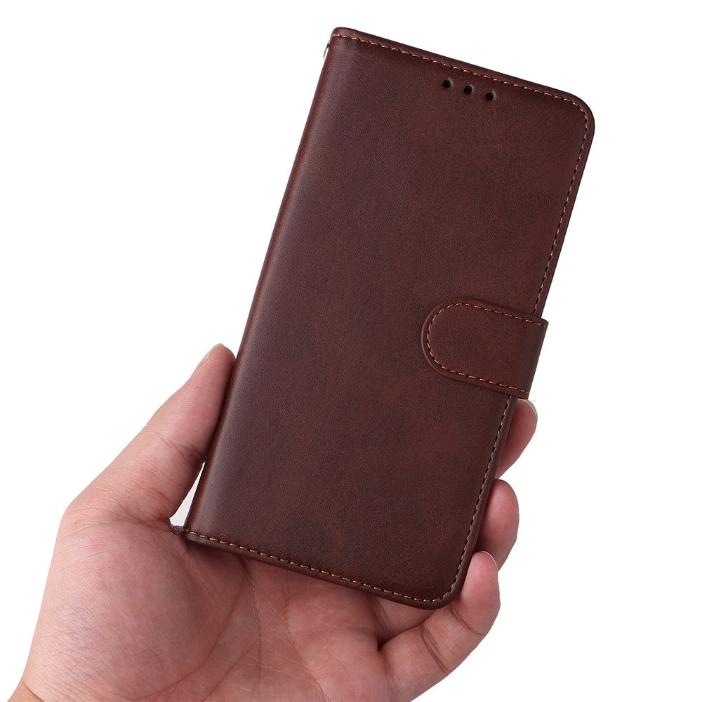 For Oppo A58 4G Wallet Stand PU Leather Cell Phone Case Calf Texture Full Protection Phone Cover