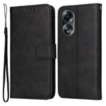 For Oppo A58 4G Wallet Stand PU Leather Cell Phone Case Calf Texture Full Protection Phone Cover