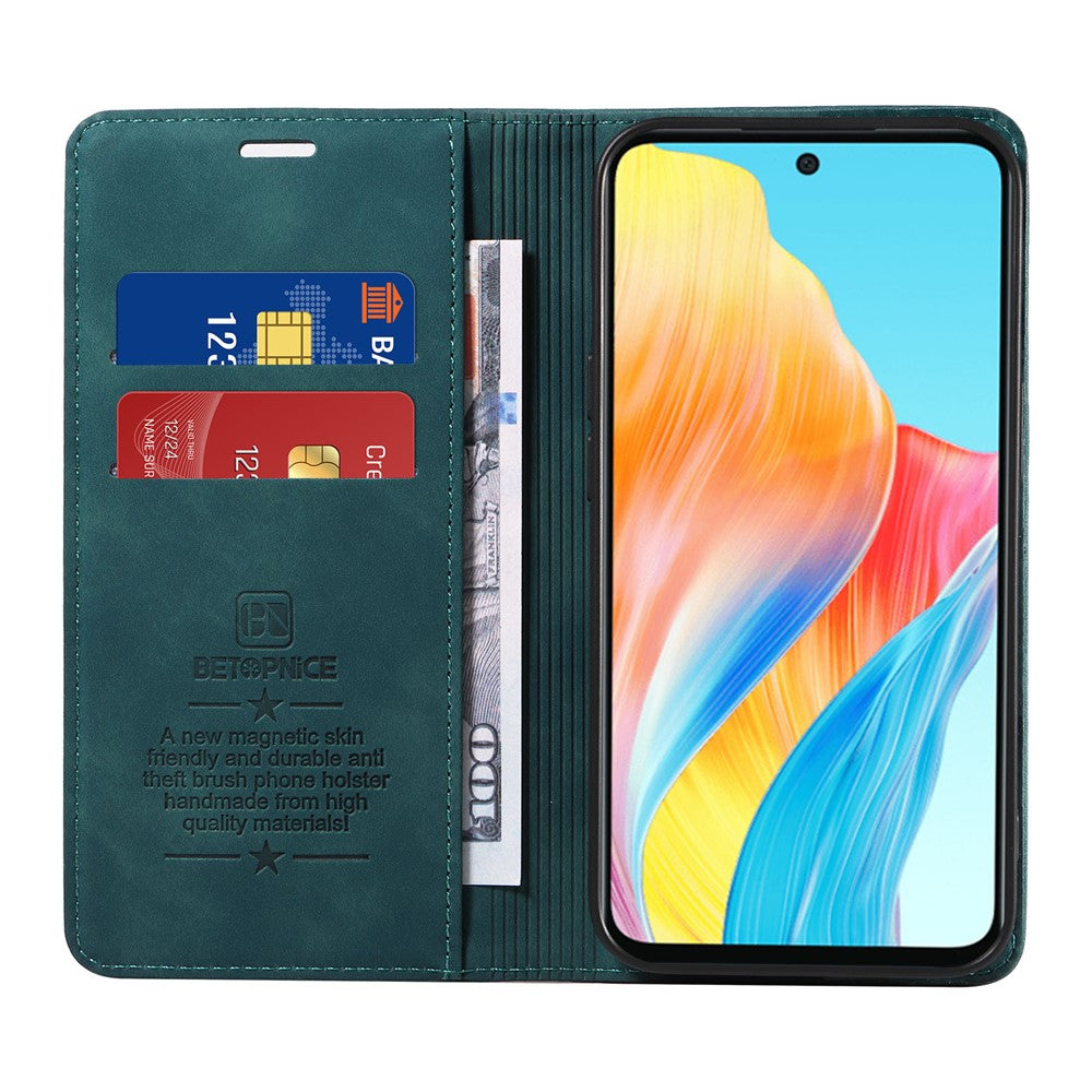 BETOPNICE 003 For Oppo A58 4G RFID Blocking Wallet PU Leather Shell Flip Stand Phone Case