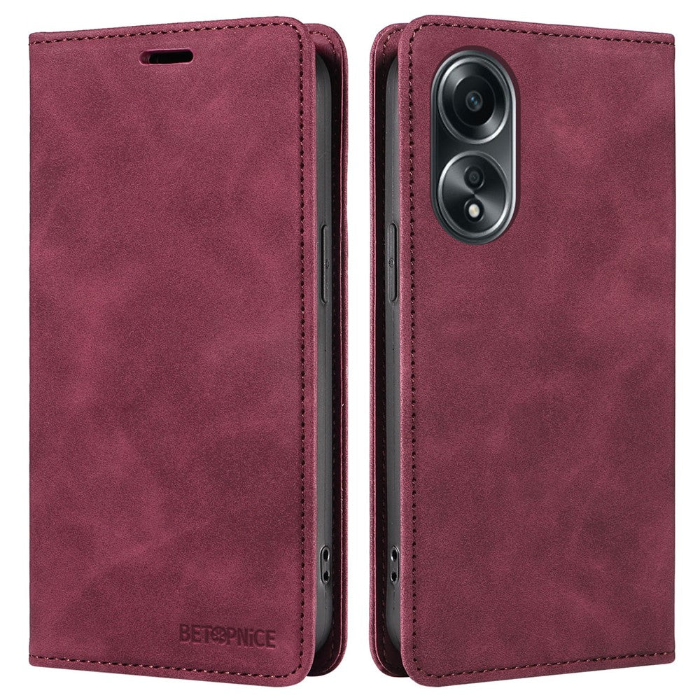 BETOPNICE 003 For Oppo A58 4G RFID Blocking Wallet PU Leather Shell Flip Stand Phone Case