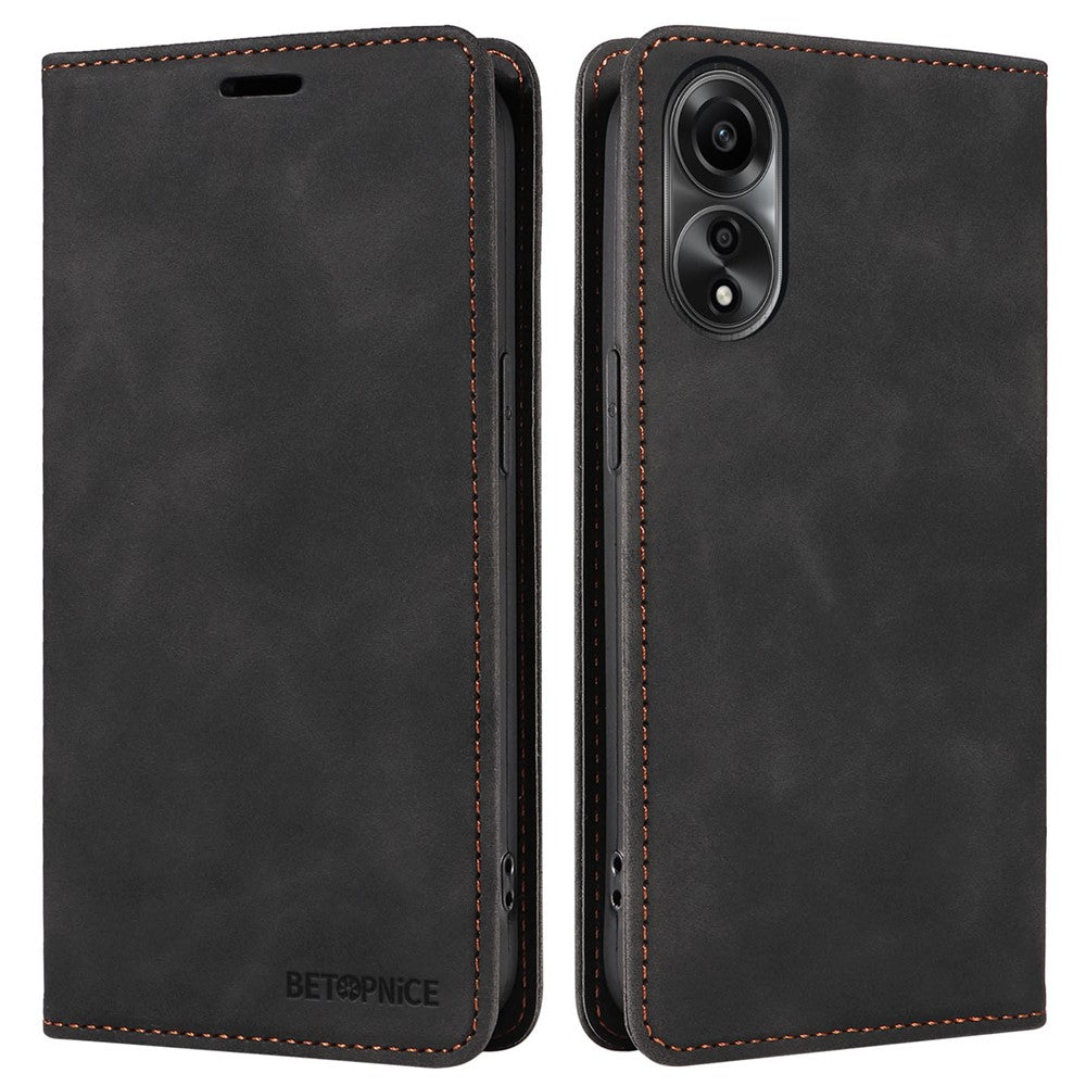 BETOPNICE 003 For Oppo A58 4G RFID Blocking Wallet PU Leather Shell Flip Stand Phone Case