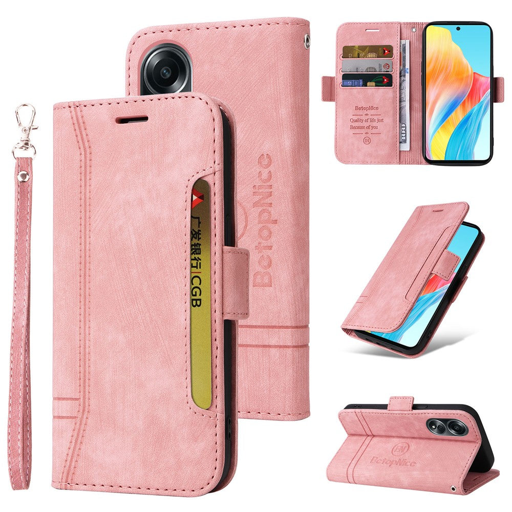 BETOPNICE 001 For Oppo A58 4G Anti-Scratch PU Leather Phone Case Stand Wallet Shockproof Cover