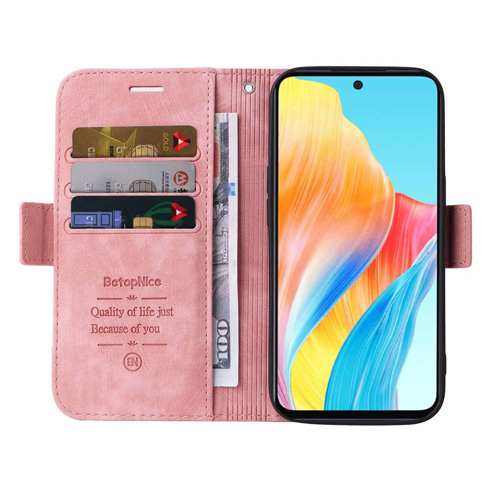 BETOPNICE 001 For Oppo A58 4G Anti-Scratch PU Leather Phone Case Stand Wallet Shockproof Cover