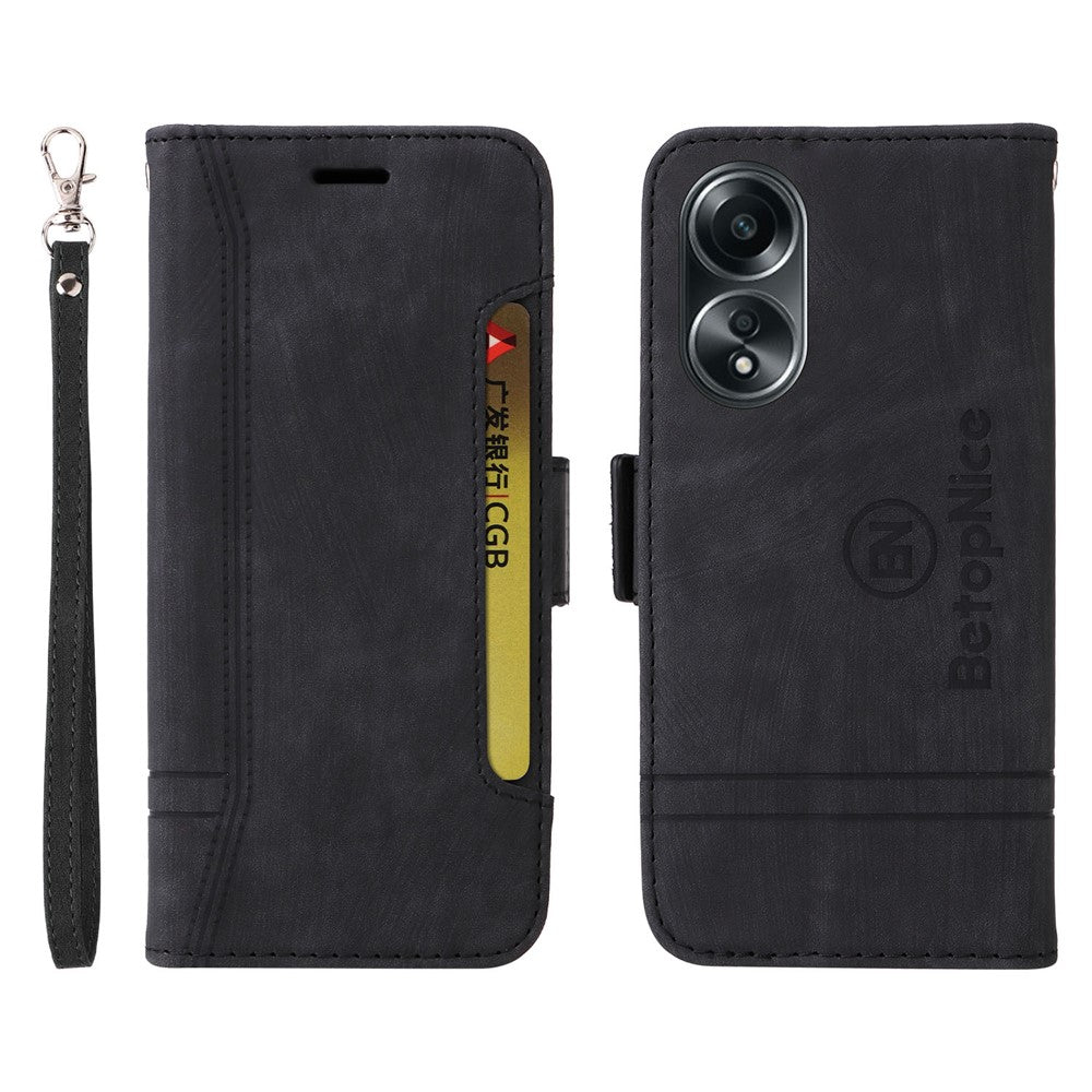 BETOPNICE 001 For Oppo A58 4G Anti-Scratch PU Leather Phone Case Stand Wallet Shockproof Cover