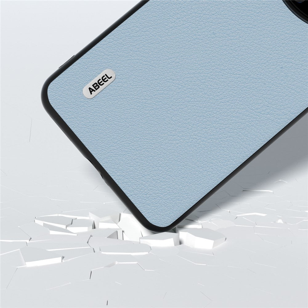 ABEEL För Huawei Mate 60 Texturerat mobilskal Äkta Koläder Belagd PC+TPU Stötsäkert Skal