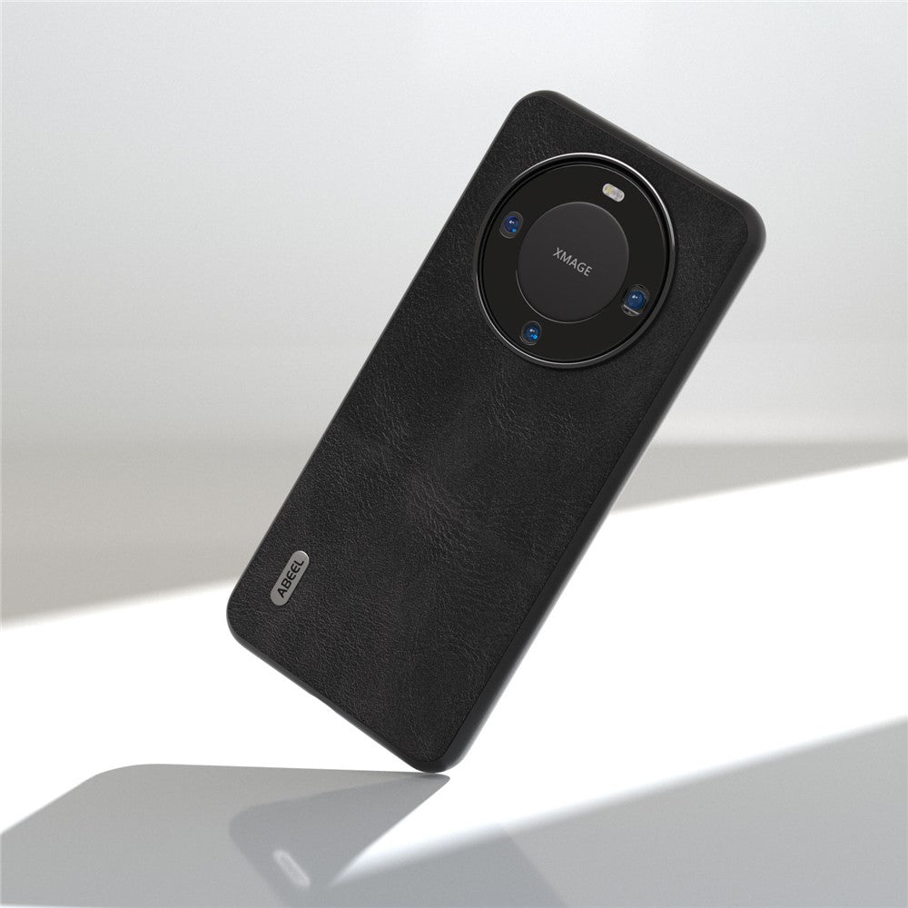 ABEEL For Huawei Mate 60 Cowhide Texture Phone Case PU Leather Coated TPU+PC Hybrid Protective Cover