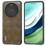 ABEEL For Huawei Mate 60 Grid Texture Back Cover PU Leather Coated PC+TPU Protective Phone Case