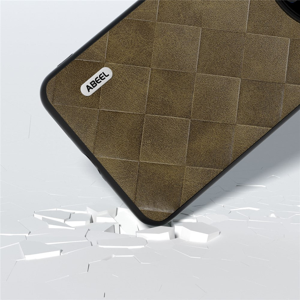 ABEEL For Huawei Mate 60 Grid Texture Back Cover PU Leather Coated PC+TPU Protective Phone Case