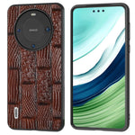 ABEEL För Huawei Mate 60 Mahjong Textur Reptåligt Skal i Äkta Koläder+PC+TPU mobilskal