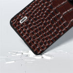 ABEEL For Huawei Mate 60 Crocodile Texture Phone Cover Genuine Cow Leather Coated PC+TPU Hybrid Case