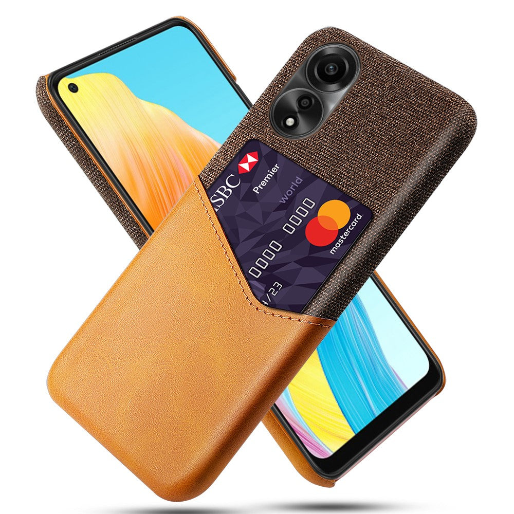 Phone Case for Oppo A78 4G , Cloth+PU+PC Protective Phone Cover with Card Holder