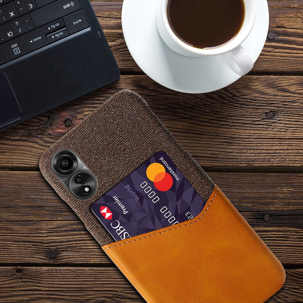 Phone Case for Oppo A78 4G , Cloth+PU+PC Protective Phone Cover with Card Holder