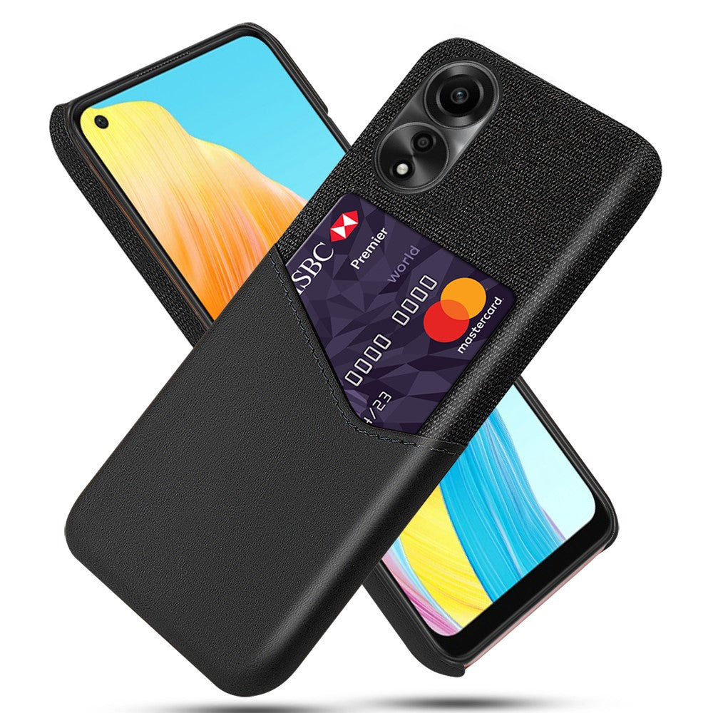 Phone Case for Oppo A78 4G , Cloth+PU+PC Protective Phone Cover with Card Holder