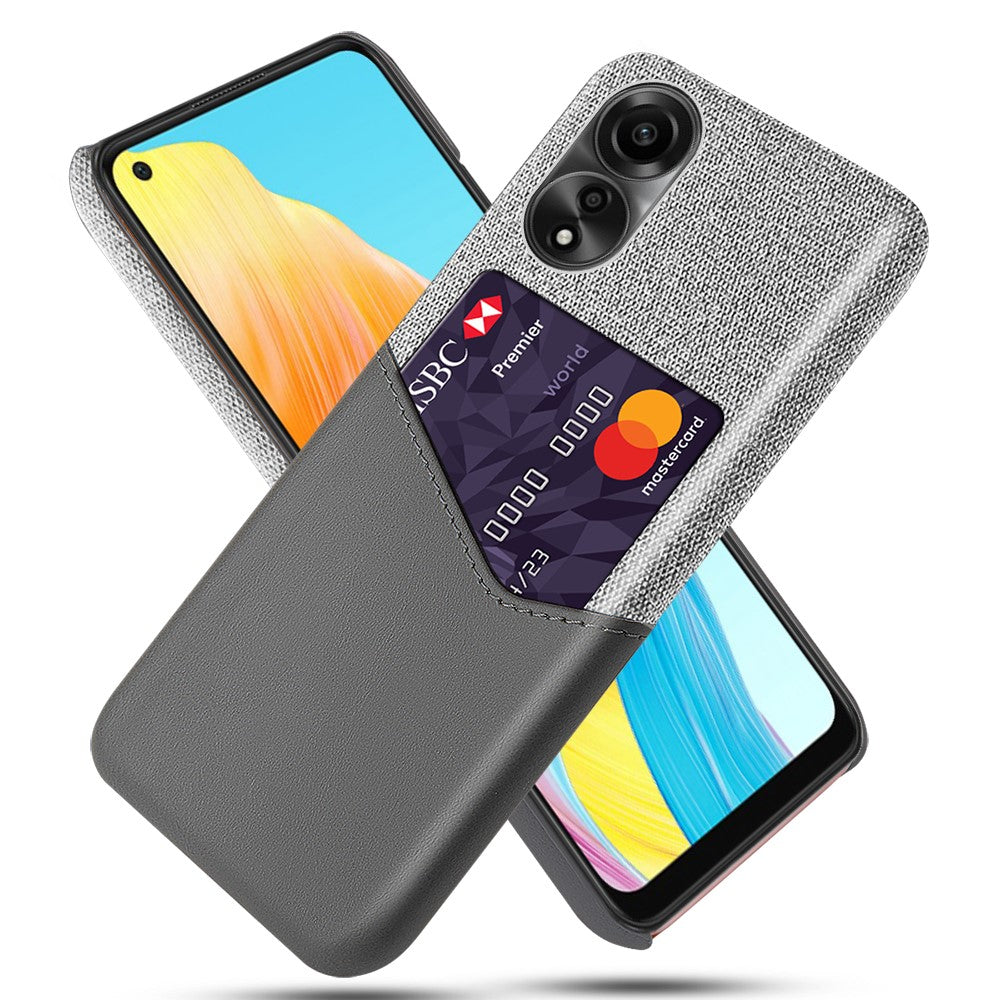 Phone Case for Oppo A78 4G , Cloth+PU+PC Protective Phone Cover with Card Holder