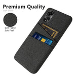For Oppo A78 4G Anti-Scratch Phone Case Dual Card Slots Hard PC+Cloth Phone Shell Cover