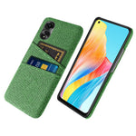 For Oppo A78 4G Anti-Scratch Phone Case Dual Card Slots Hard PC+Cloth Phone Shell Cover