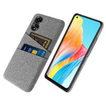 For Oppo A78 4G Anti-Scratch Phone Case Dual Card Slots Hard PC+Cloth Phone Shell Cover