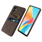 For Oppo A78 4G Anti-Scratch Phone Case Dual Card Slots Hard PC+Cloth Phone Shell Cover