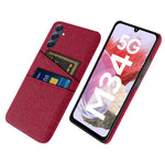 Hårdt PC + stof-mobilfodral til Samsung Galaxy M34 5G / F34 5G med dobbelt kortholder