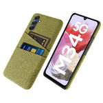Hårdt PC + stof-mobilfodral til Samsung Galaxy M34 5G / F34 5G med dobbelt kortholder