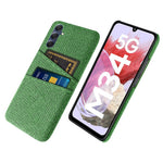 Hårdt PC + stof-mobilfodral til Samsung Galaxy M34 5G / F34 5G med dobbelt kortholder