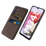 Hårdt PC + stof-mobilfodral til Samsung Galaxy M34 5G / F34 5G med dobbelt kortholder
