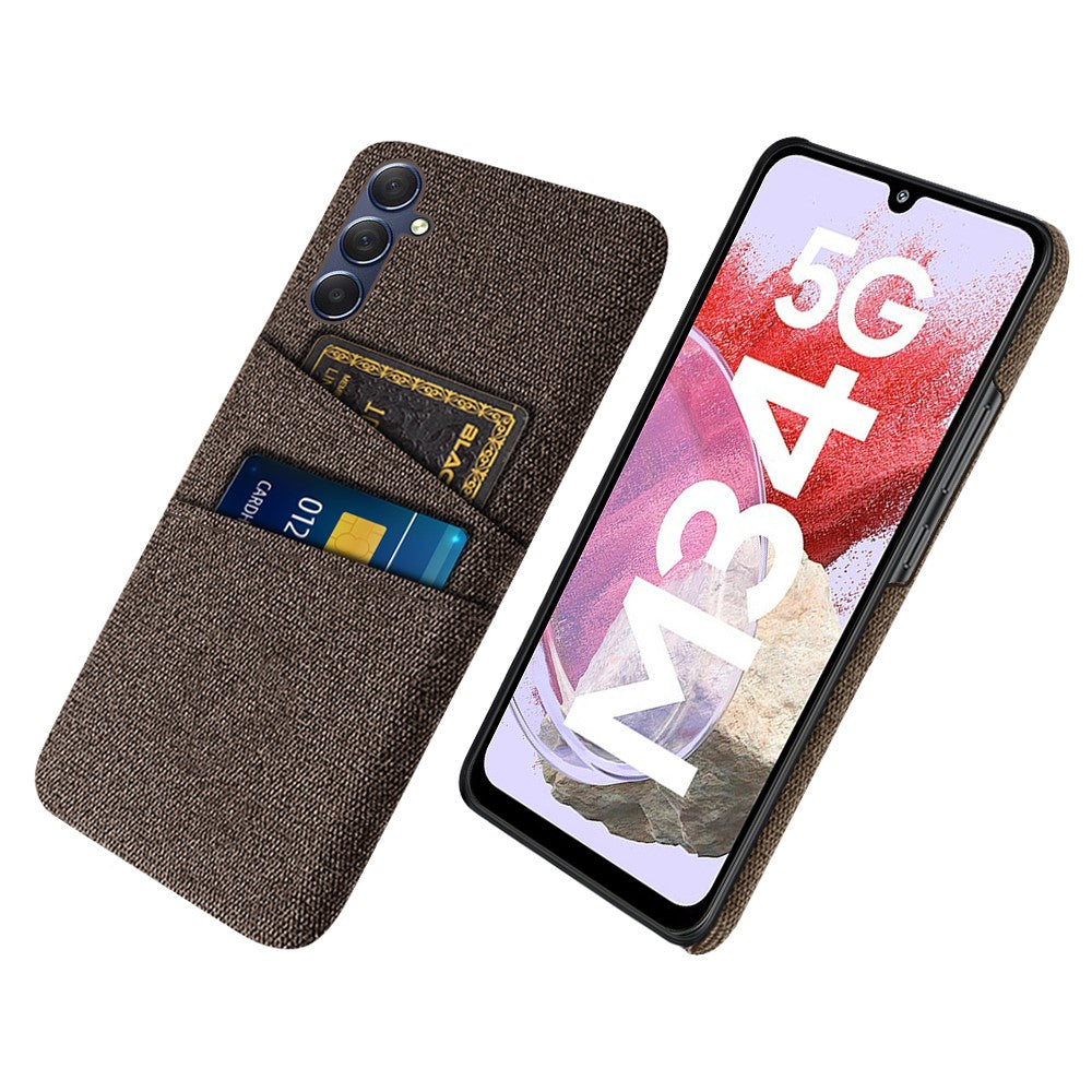 Hårdt PC + stof-mobilfodral til Samsung Galaxy M34 5G / F34 5G med dobbelt kortholder