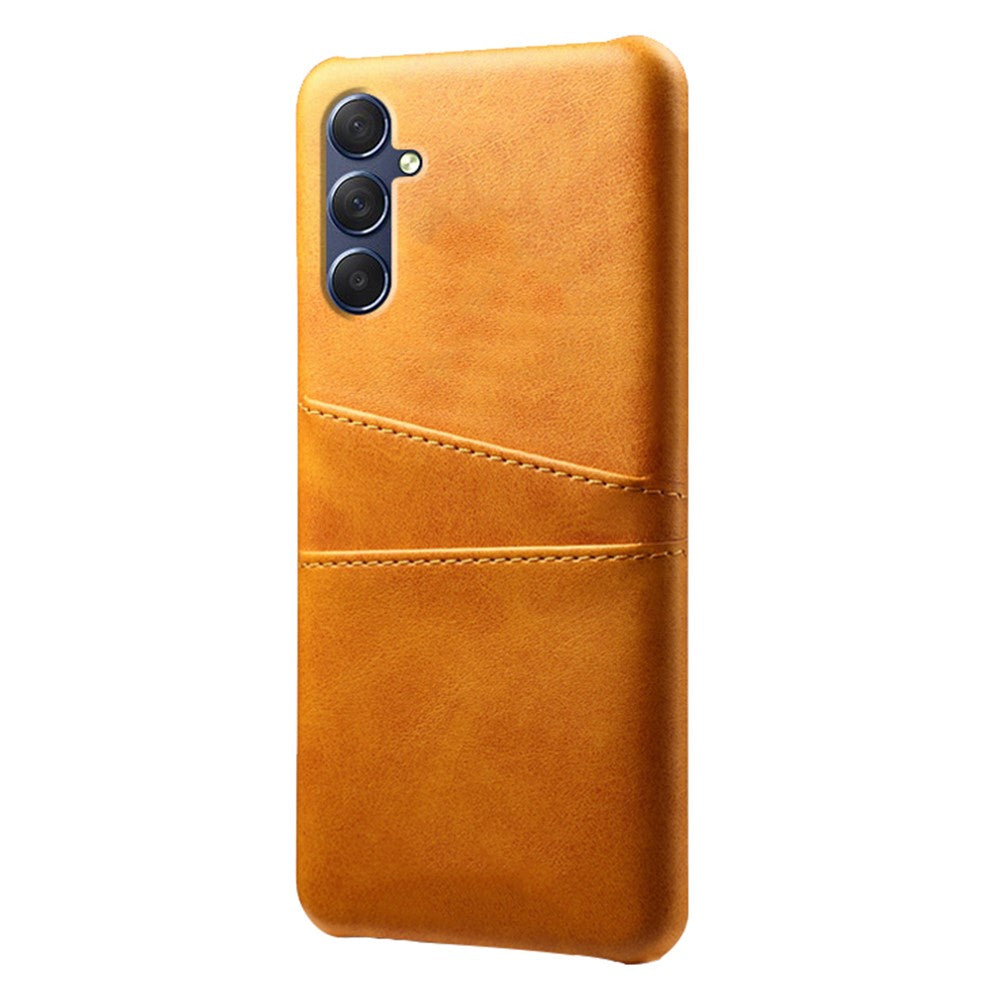 For Samsung Galaxy M34 5G / F34 5G Cell Phone Cover PU Leather Coated PC Protective Case with Dual Card Slots