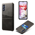 For Samsung Galaxy M34 5G / F34 5G Cell Phone Cover PU Leather Coated PC Protective Case with Dual Card Slots