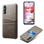 For Samsung Galaxy M34 5G / F34 5G Cell Phone Cover PU Leather Coated PC Protective Case with Dual Card Slots