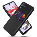 Kortholder telefoncover til Samsung Galaxy M34 5G / F34 5G Beskyttende cover i stoftryk PU+PC-telefoncover
