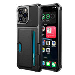 Til iPhone 15 Pro Max ZM02 Kortplads Telefoncover Fire Hjørner Anti-drop PU Læderbelagt TPU Etui