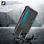 Til iPhone 15 Pro Max ZM02 Kortplads Telefoncover Fire Hjørner Anti-drop PU Læderbelagt TPU Etui
