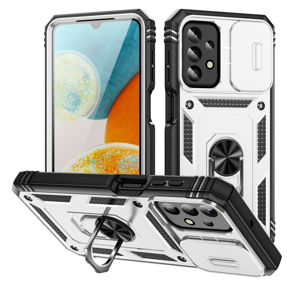 Til Samsung Galaxy A23 4G / 5G (global version) PC+TPU Kickstand Cover Telefonetui med Skydbart Kameralåg